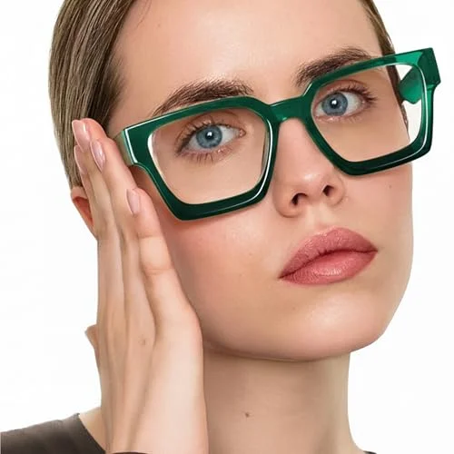 livho Oversized Eyewear Frame for Woman and Men - Rectangle Fashion Glasses for Computer, Chic Preppy Frame 2